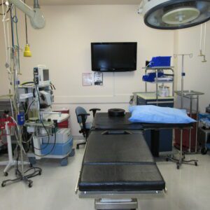 An Examination Room With Control Devices and a Flat Screen